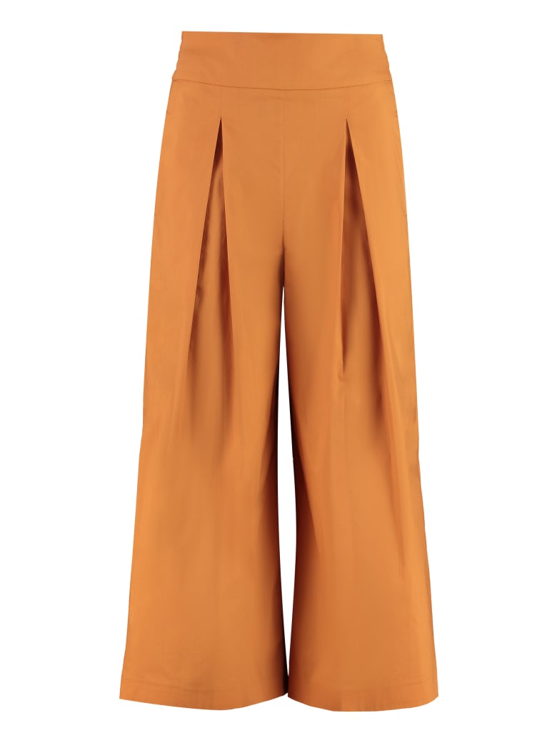 Pinko Teso Cotton Cropped Trousers - Orange