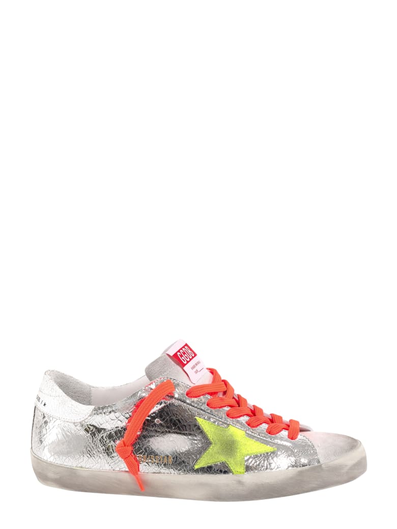 Golden Goose Superstar Sneakers - Silver/white/yellow Fluo