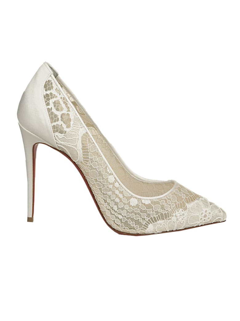 Christian Louboutin Follies Lace 100 Rete/lace Wavy/cr Sat - W212