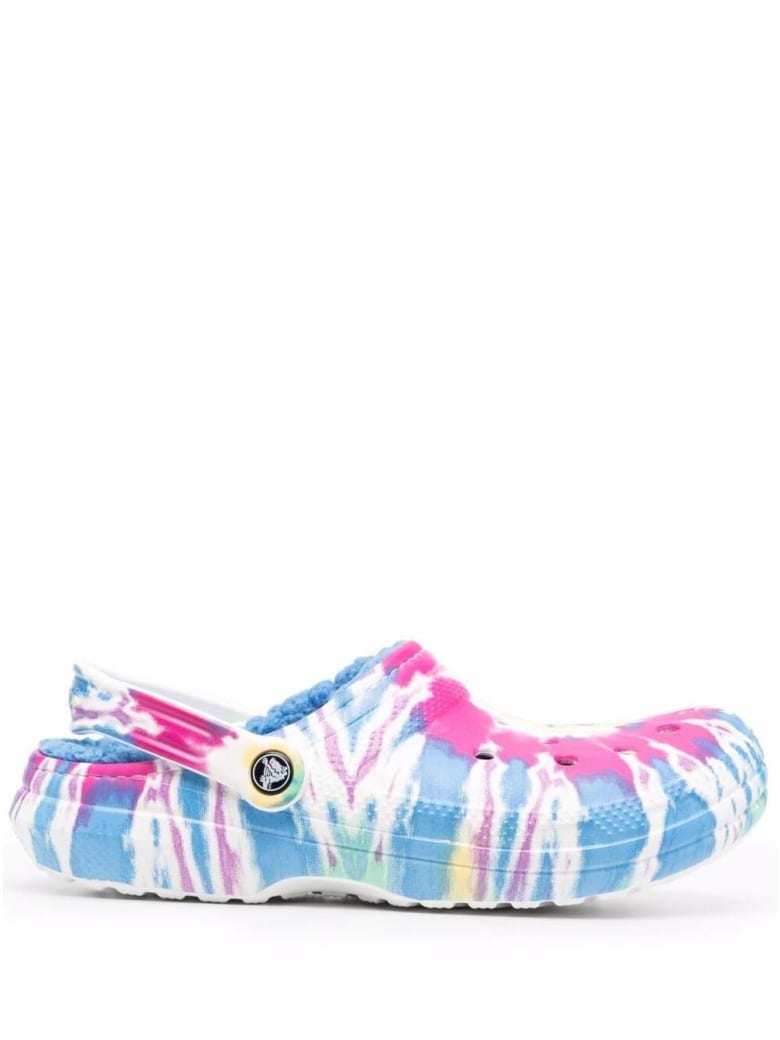 classic lined tie dye crocs