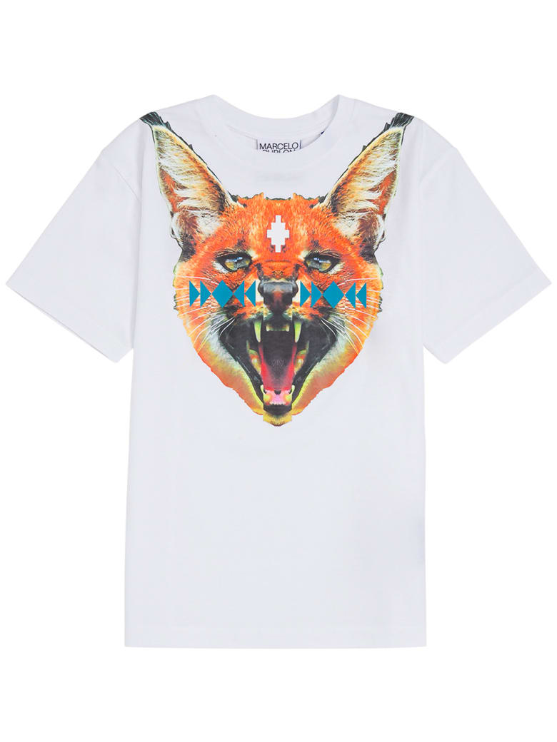Marcelo Burlon White Cotton T-shirt With Print - White