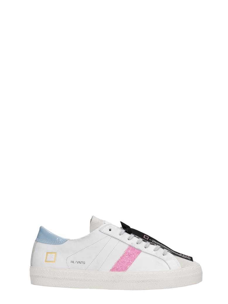 D.A.T.E. Hill Low Sneakers In White Leather - white