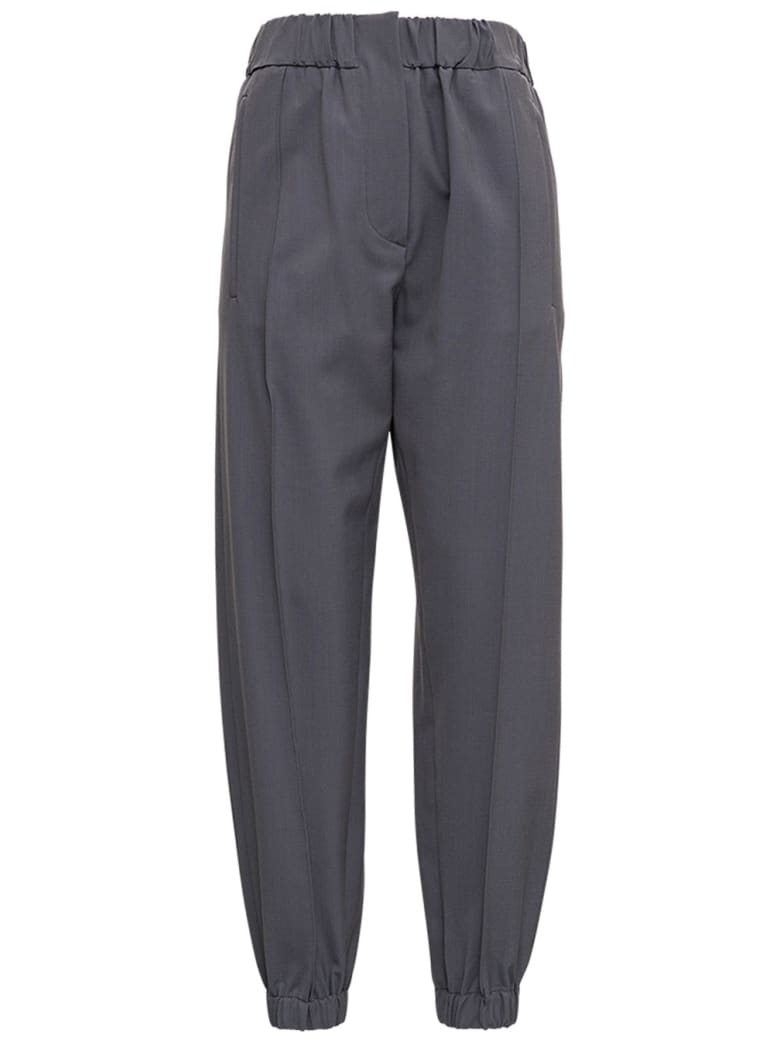 Tela Grey Wool Blend Pants - Grey