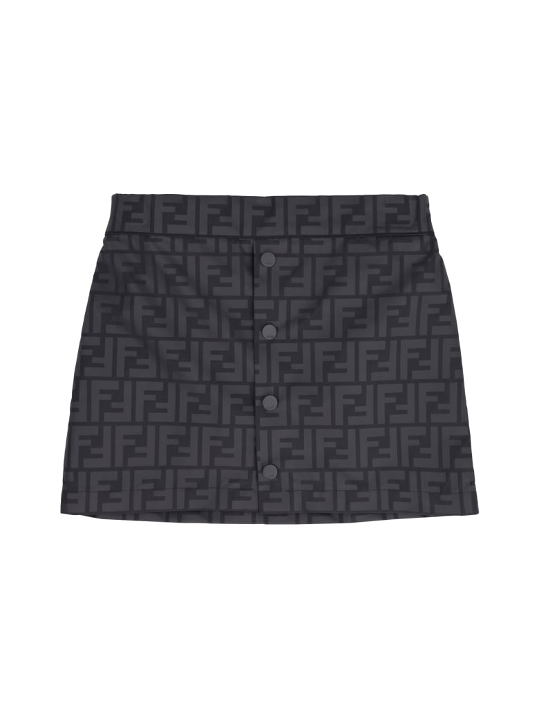 Fendi Buttoned Printed Skirt - black