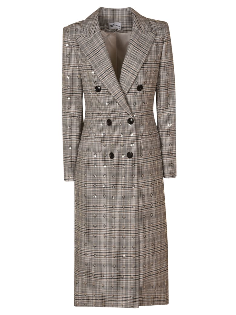 self-portrait Embellished Check Coat - Multicolor