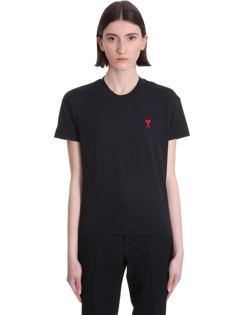 Ami Alexandre Mattiussi T-shirt In Black Cotton - black