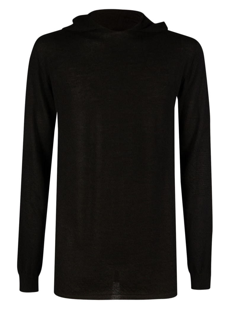Rick Owens Slim Hooded Sweater - Black