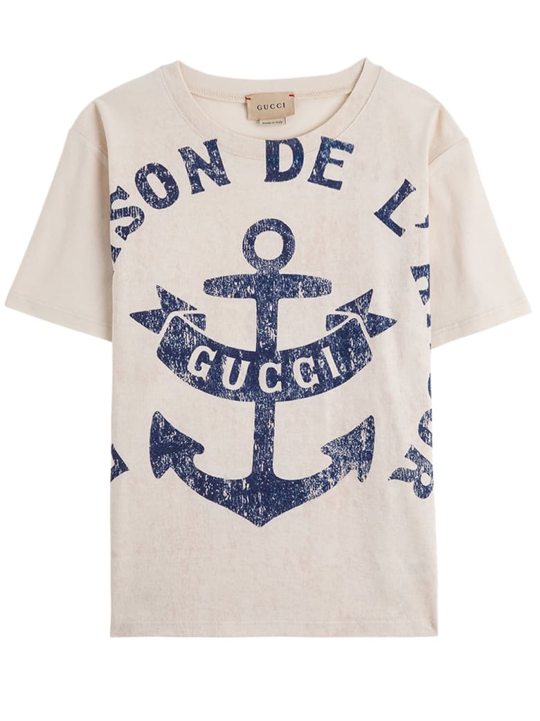 Gucci Cotton T-shirt With Print And Logo - White