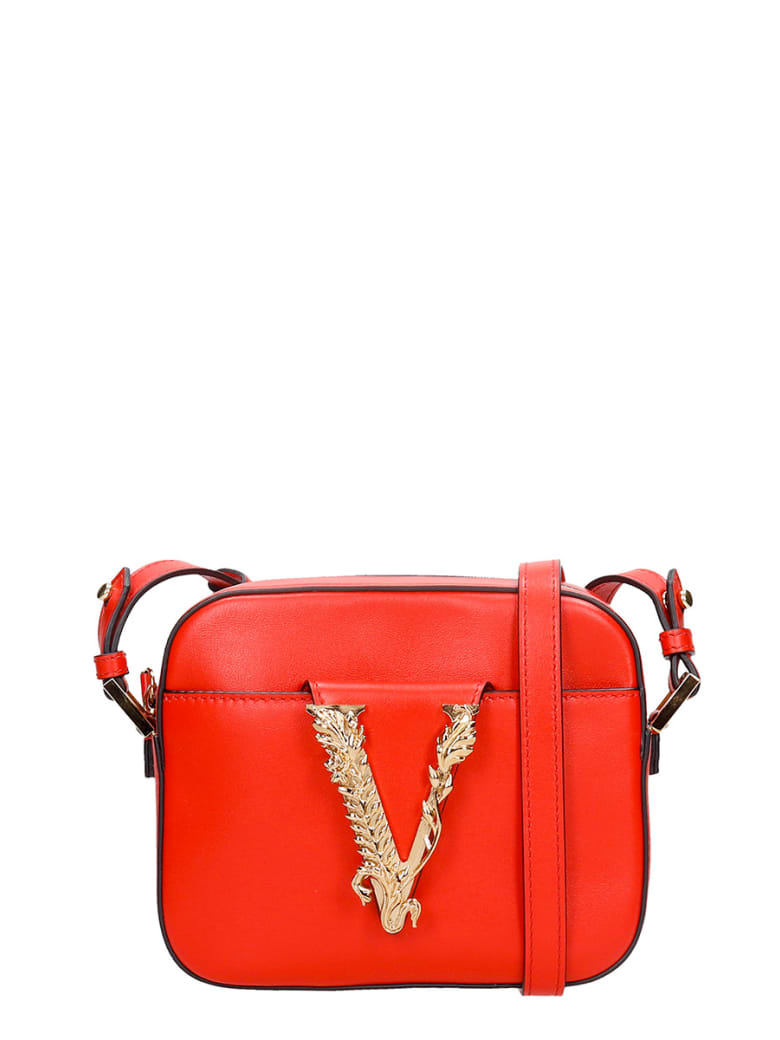 Versace Shoulder Bag In Red Leather | italist, ALWAYS LIKE A SALE