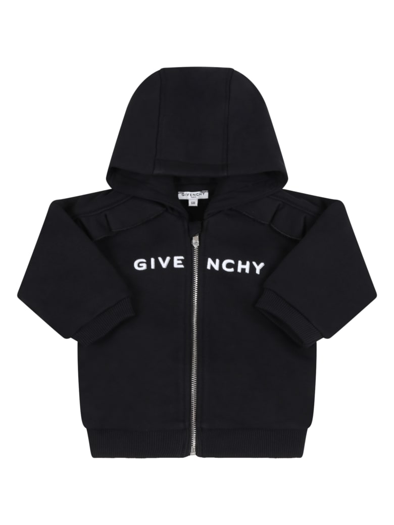 Givenchy Black Sweatshirt For Baby Girl With Logo - Black
