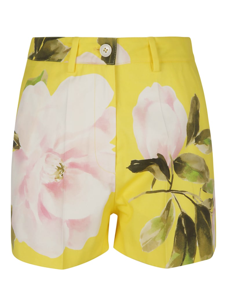Valentino Floral Print Shorts - Yellow/Multicolor