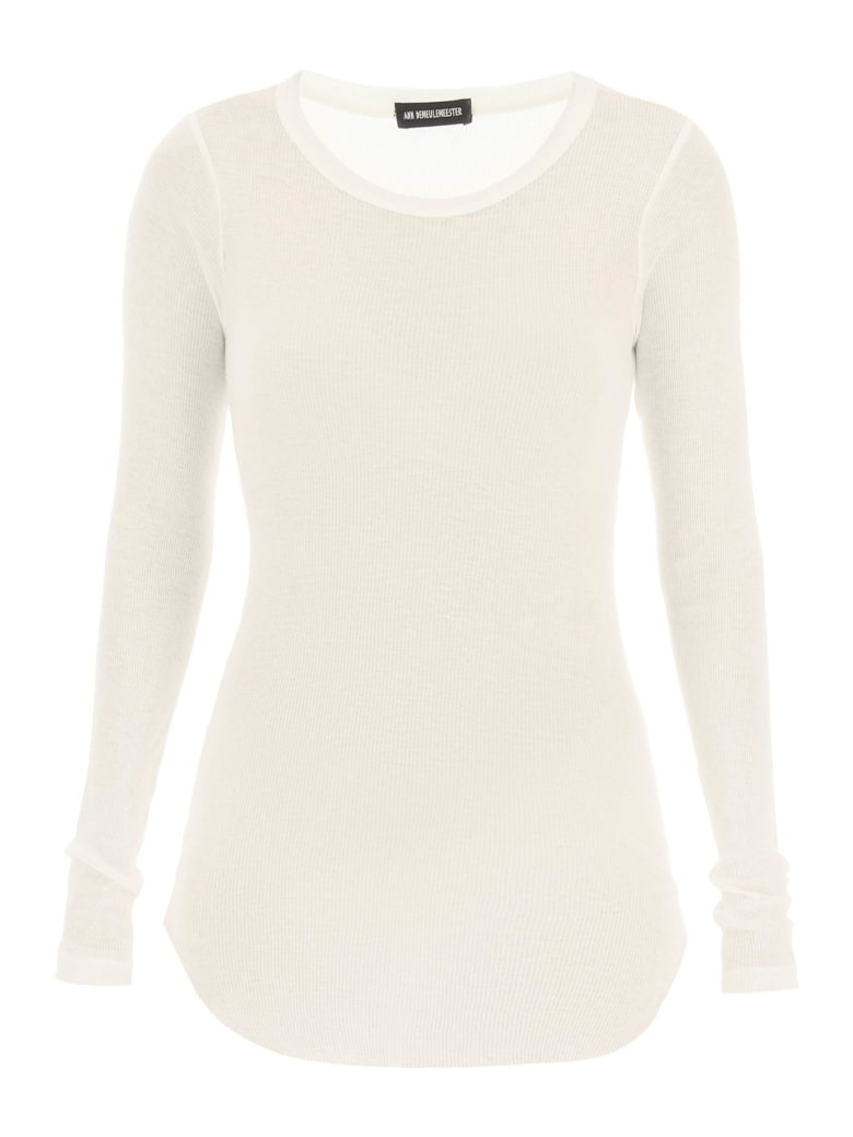 Ann Demeulemeester Karo Long-sleeved T-shirt - CREAM (White)