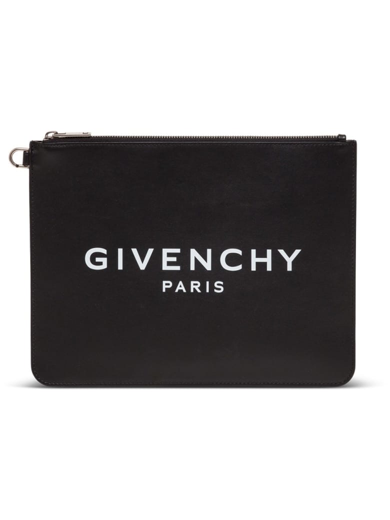 Givenchy Leather Clutch With Logo Print