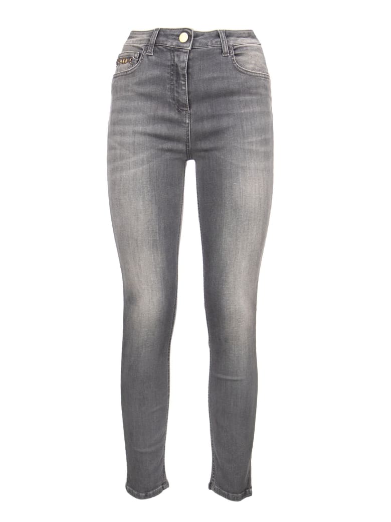 Elisabetta Franchi Jeans With Golden Horsebit Detail - Grey