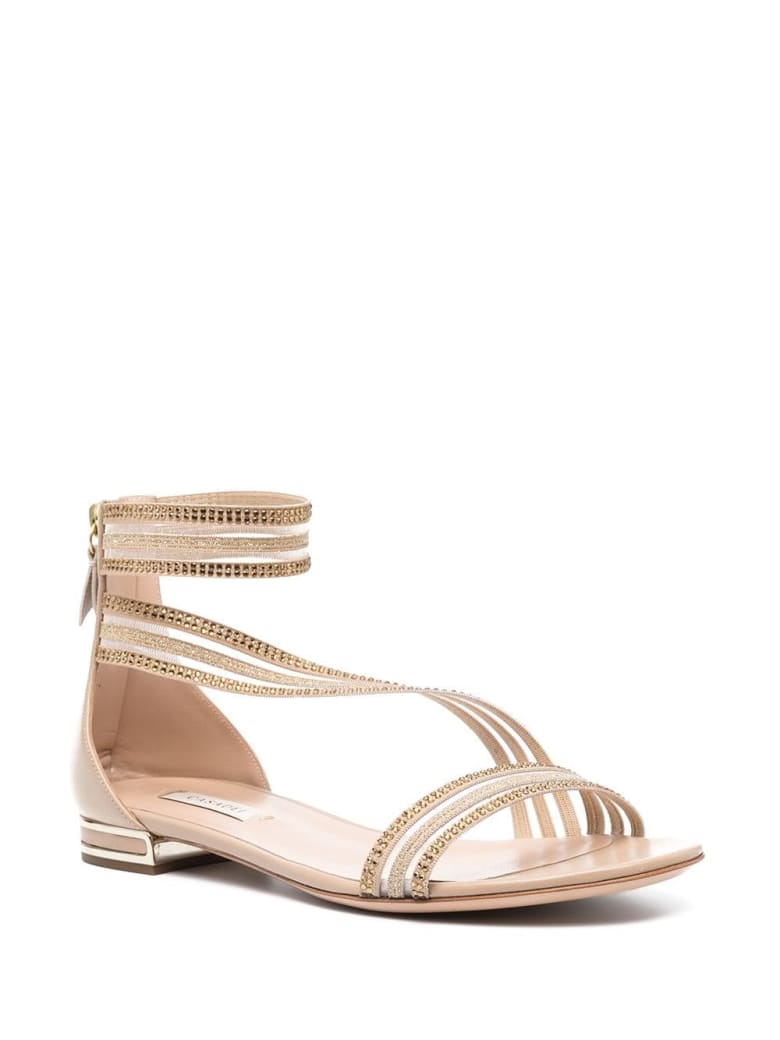 Casadei Julia Venus Planet Flat Sandals - Beige