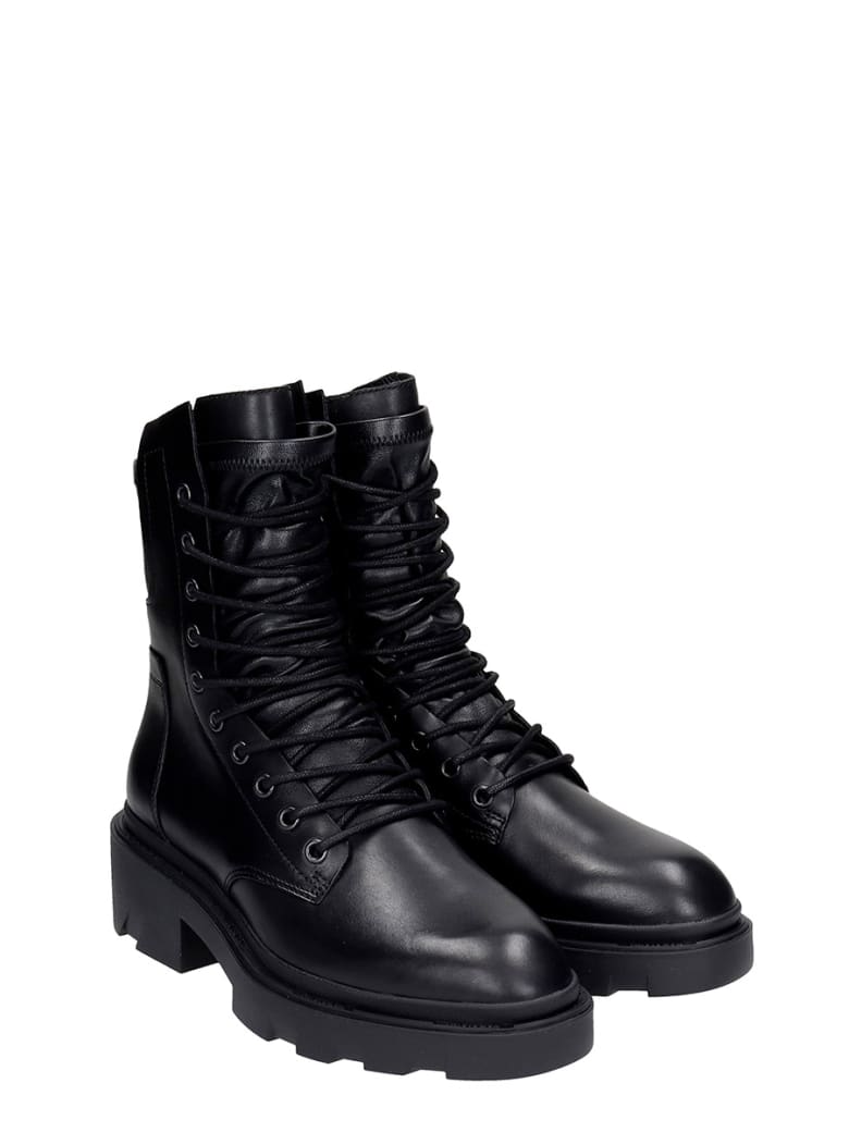 ash mastro leather pull on combat boots