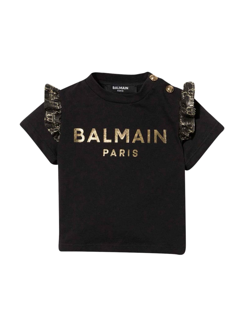 Balmain Unisex Black T-shirt - Nero/oro
