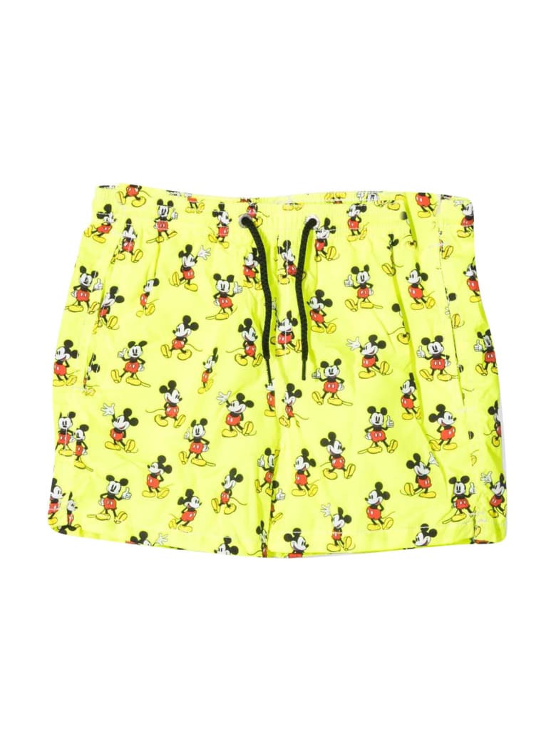 MC2 Saint Barth Mickey Mouse Swimsuit With Print - Giallo