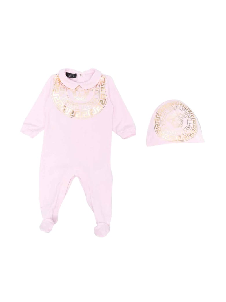Versace Young Pink Newborn Onesie - Rosa/oro