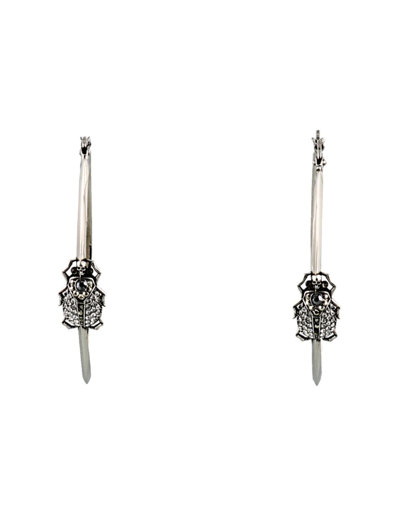 Alexander McQueen Beetle Earrings - Silver