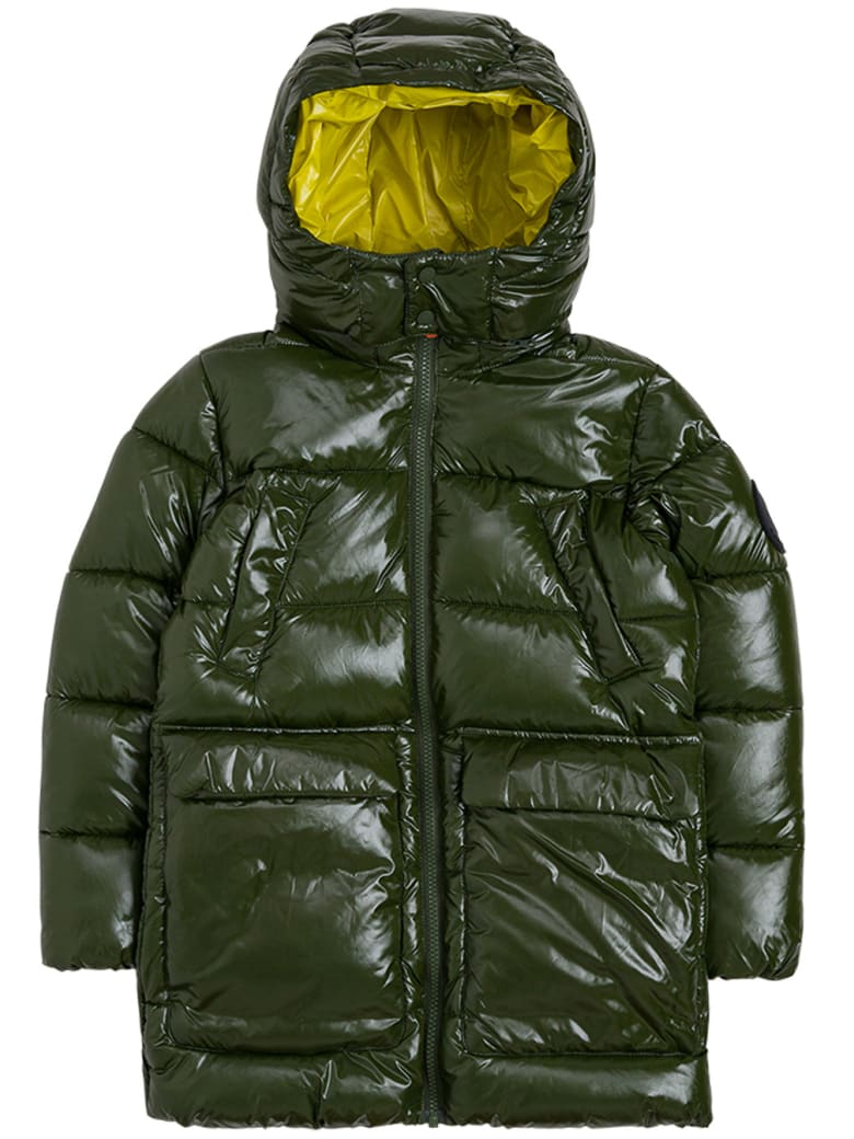 Save the Duck Green Down Jacket In Padded Nylon - Green