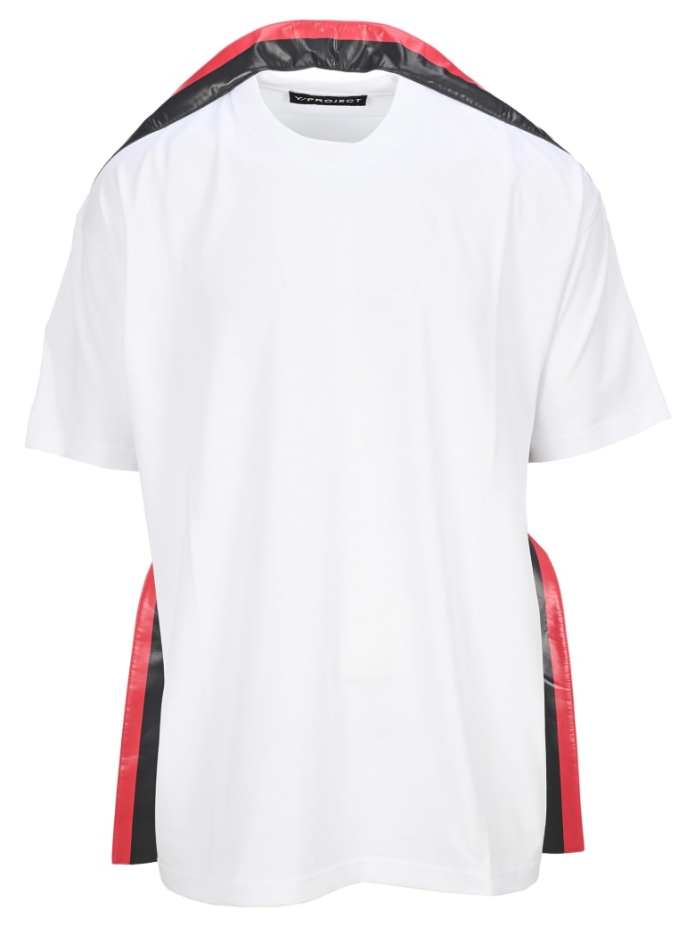 Y/Project Stripe Trim T-shirt - WHITE GREY