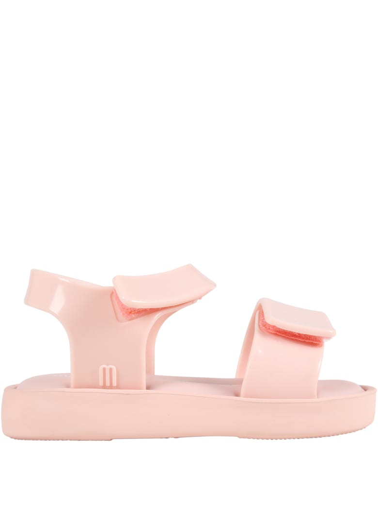 Melissa Pink Sandals For Girl With Logo - Pink