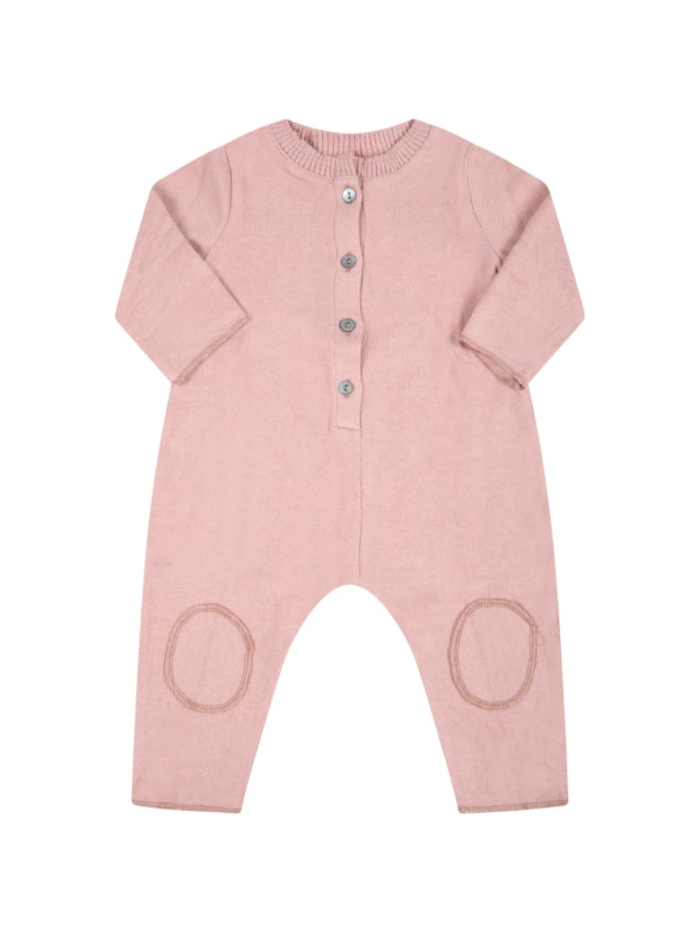 Caffe' d'Orzo Pink "delia-baby" Babygrow For Baby Girl With Patch - Pink