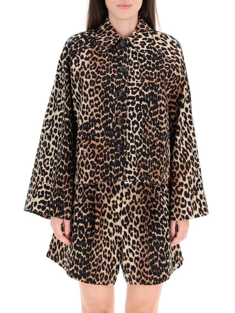 ganni leopard jacket