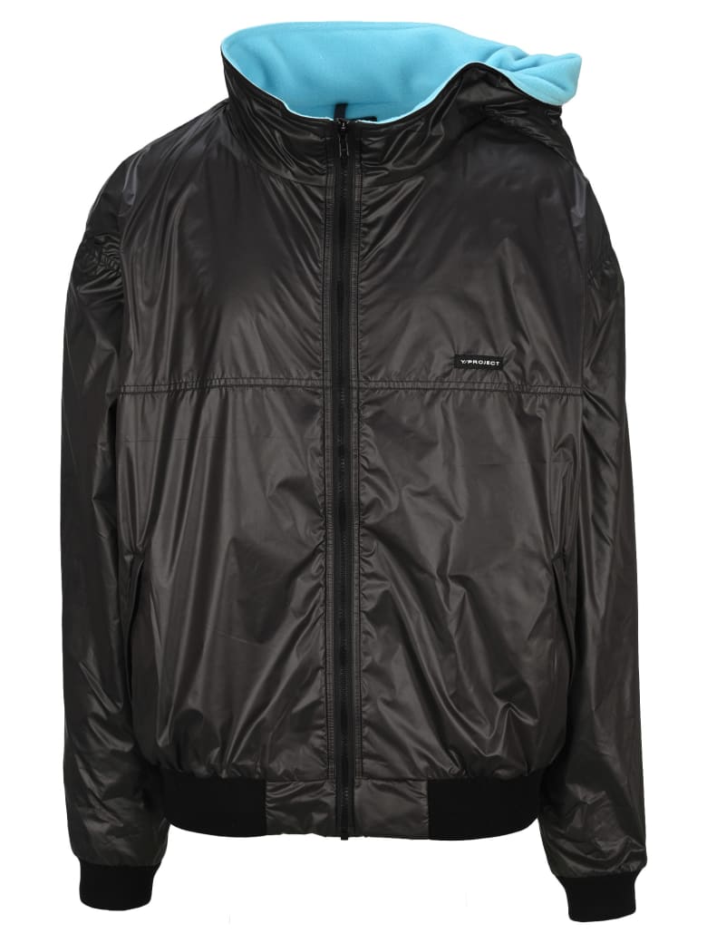 Y/Project Clip-shoulder Bomber Jacket - BLACK BLUE
