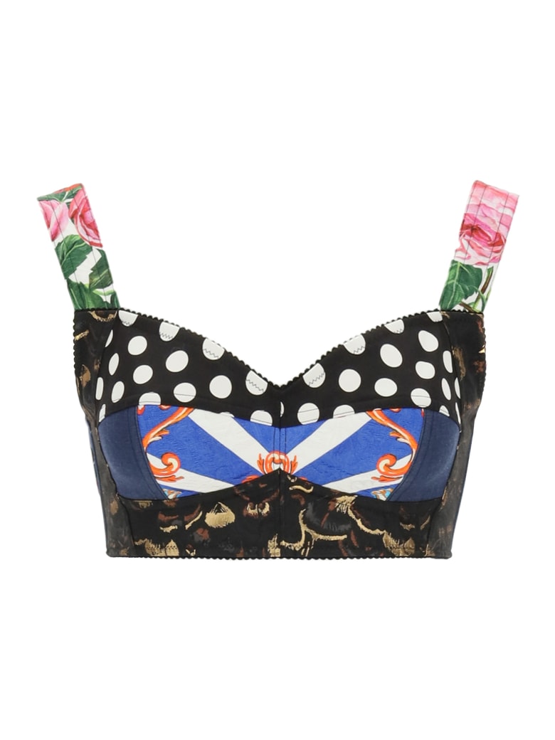 Dolce & Gabbana Patchwork Bustier Top - Multicolore
