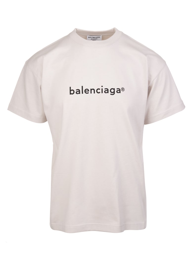 Balenciaga Woman Grey New Copyright T-shirt - Cement grey/black