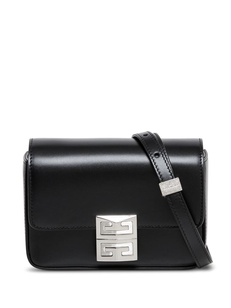 Givenchy Black Leather Crossbody Bag With Logo Buckle - Black