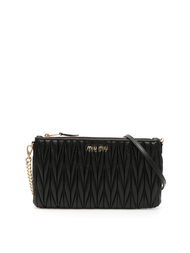 Miu Miu Matelasse Chain Pouch - Nero