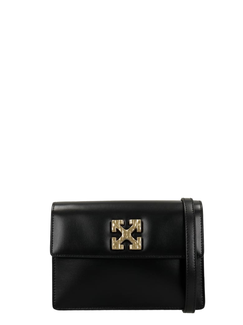 Off-White Shoulder Bag In Black Leather - black