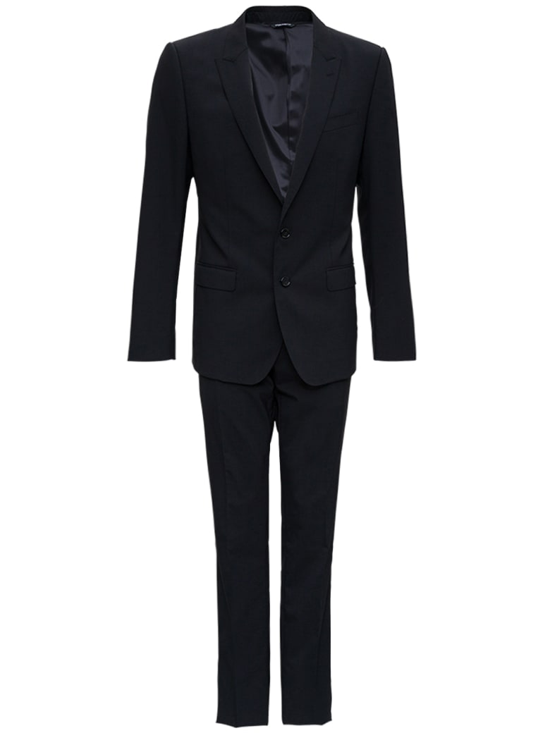 Dolce & Gabbana Black Wool Tailored Suit - Black