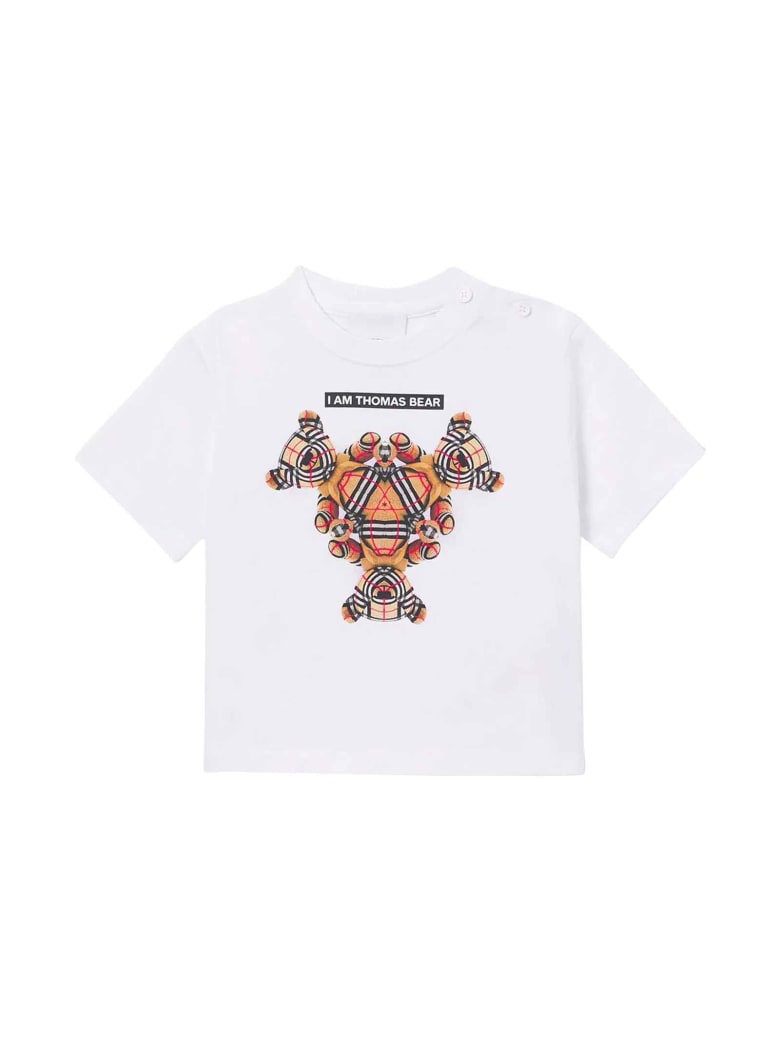 Burberry White Newborn T-shirt - Bianco