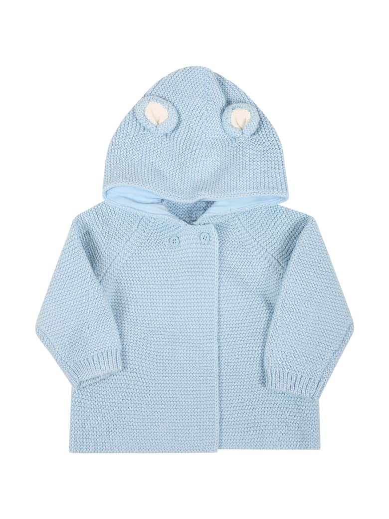 Stella McCartney Kids Light Blue Cardigan For Baby Boy With Ears - Light Blue