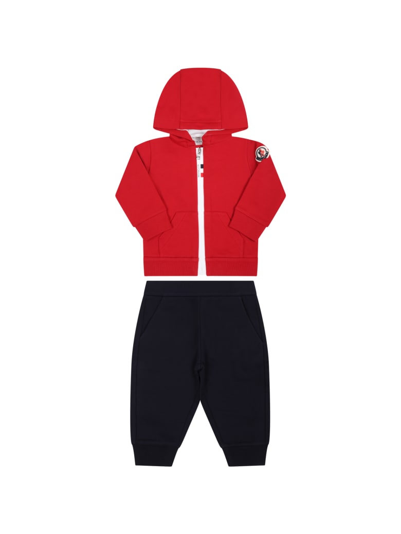 Moncler Multicolor Tracksuit For Baby Boy With Iconic Patch - Multicolor