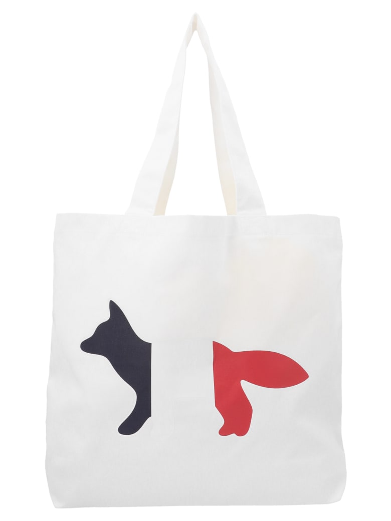 Maison Kitsuné 'tricolor Fox' Bag - White