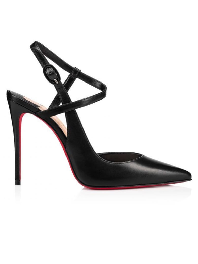 christian louboutin black leather pumps