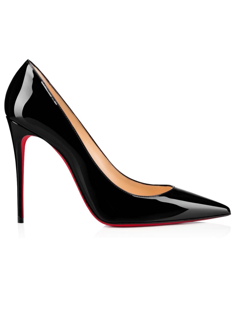 Christian Louboutin Black Patent Kate 100 Pumps - BLACK