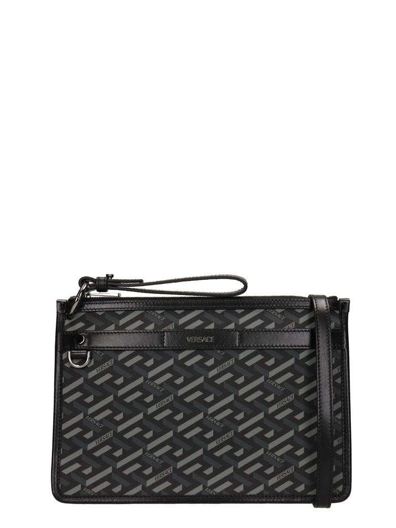 Versace Clutch In Black Polyuretan - black
