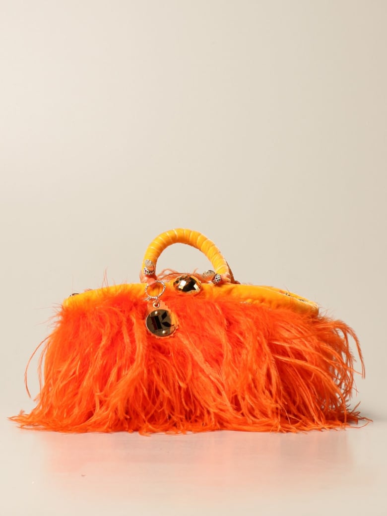Sikuly Mini Bag Coffa Bag Piume Orange P. Sikuly With Feathers - Multicolor