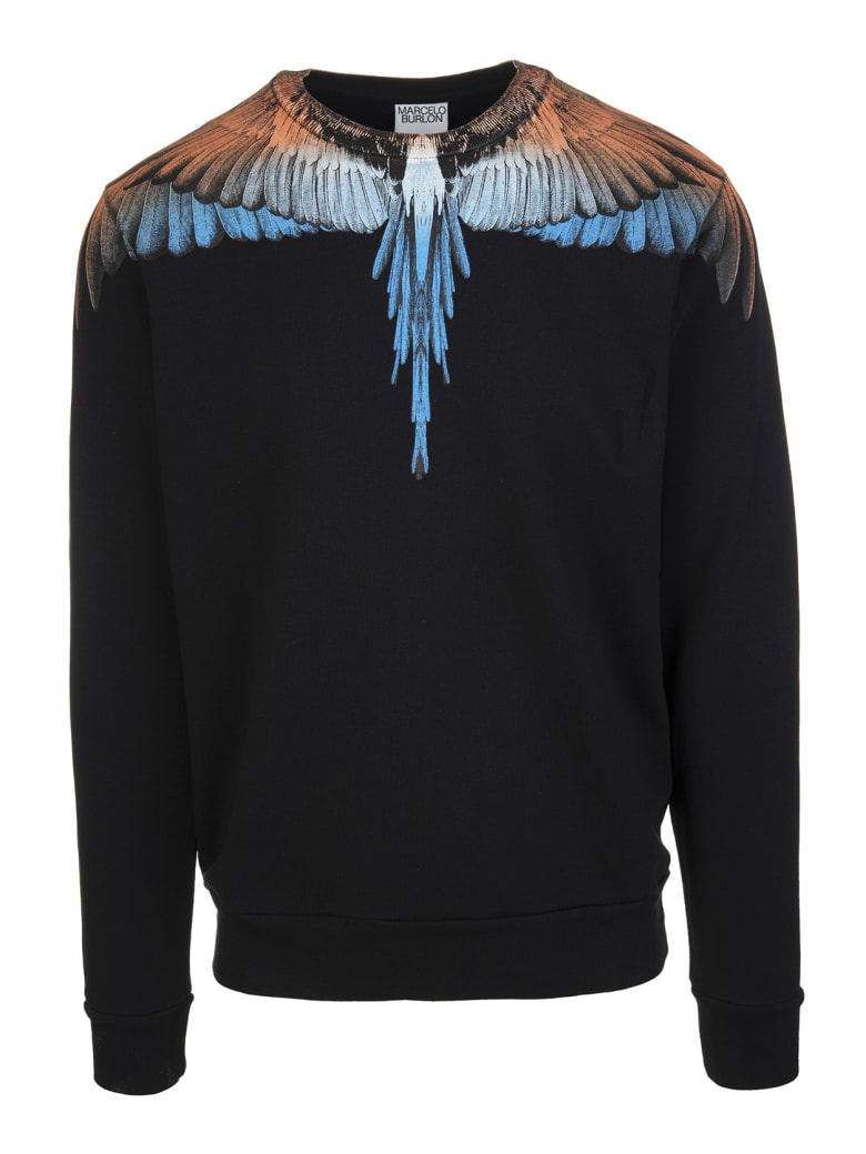 Marcelo Burlon Black Orange Wings Sweatshirt | italist