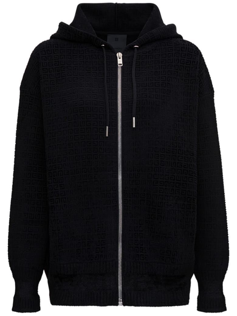 Givenchy Black 4g Hoodie In Viscose Blend - Black