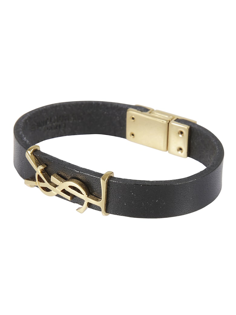 Saint Laurent Logo Bracelet - Black/Gold