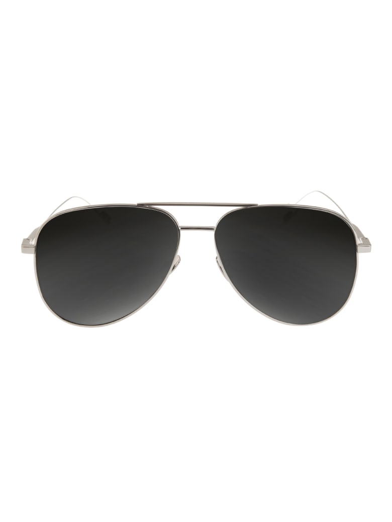 Saint Laurent 'classic 11' Aviator Sunglasses - Silver grey
