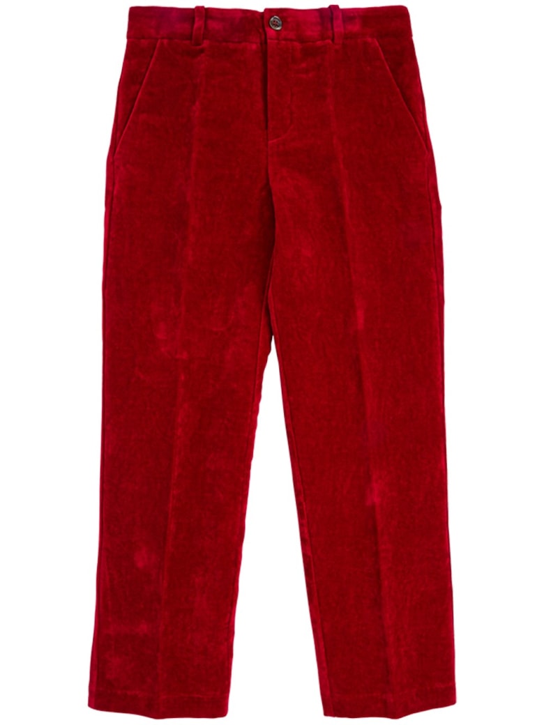 Gucci Bordeaux Velvet Trousers - Red
