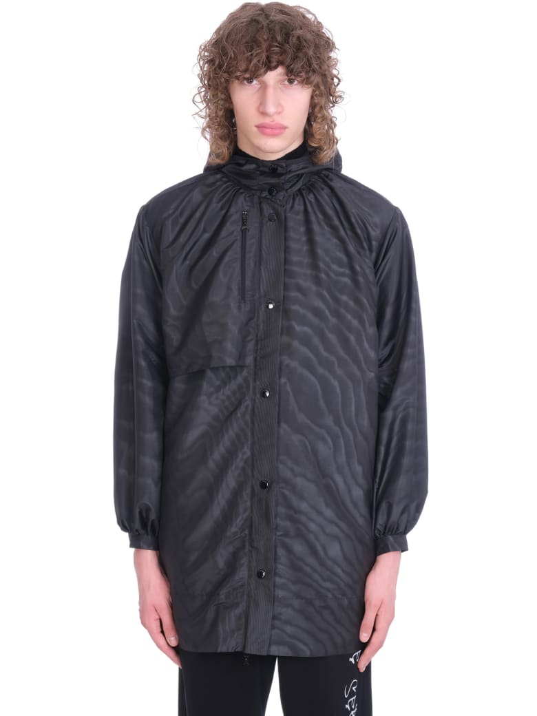 black polyester casual jacket